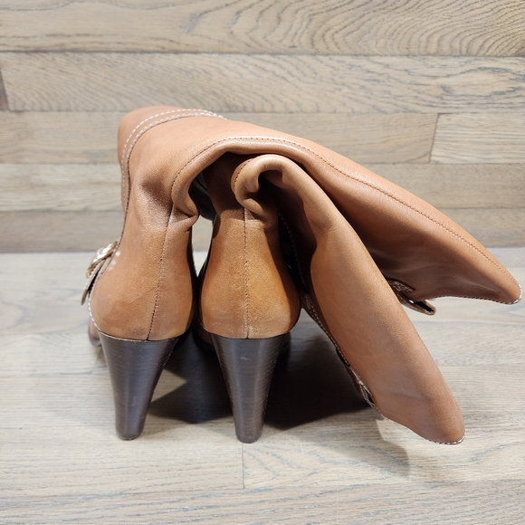 Lauren Ralph Lauren Women’s Brown Leather Knee Boots, Size 10M - Picture 3 of 5